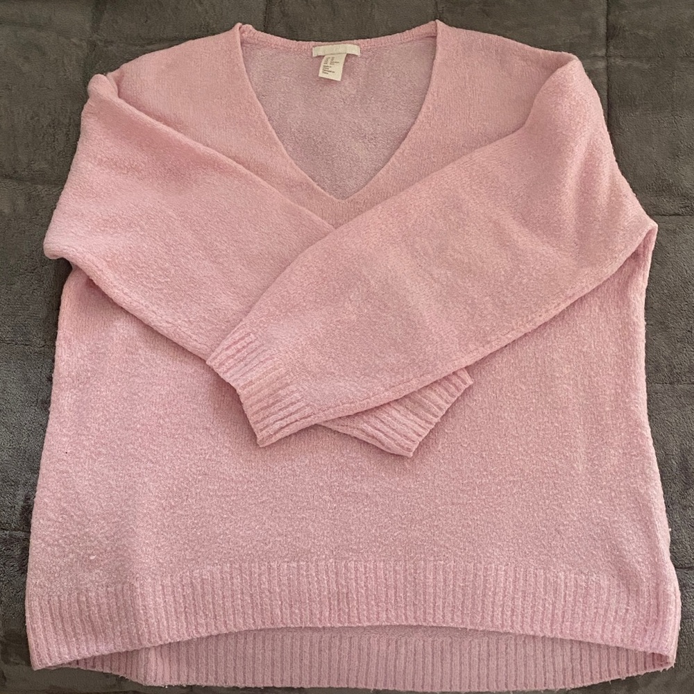 H&M Soft Pink V-Neck Sweater